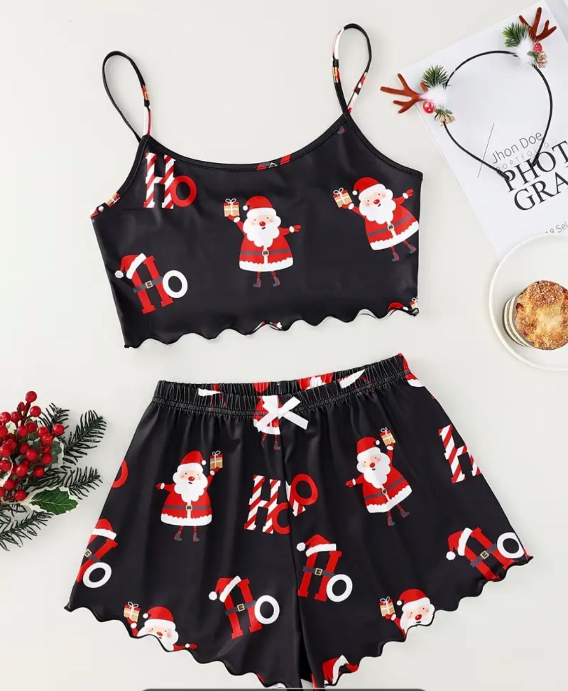 Noel Baba Baskılı Pijama Takımı