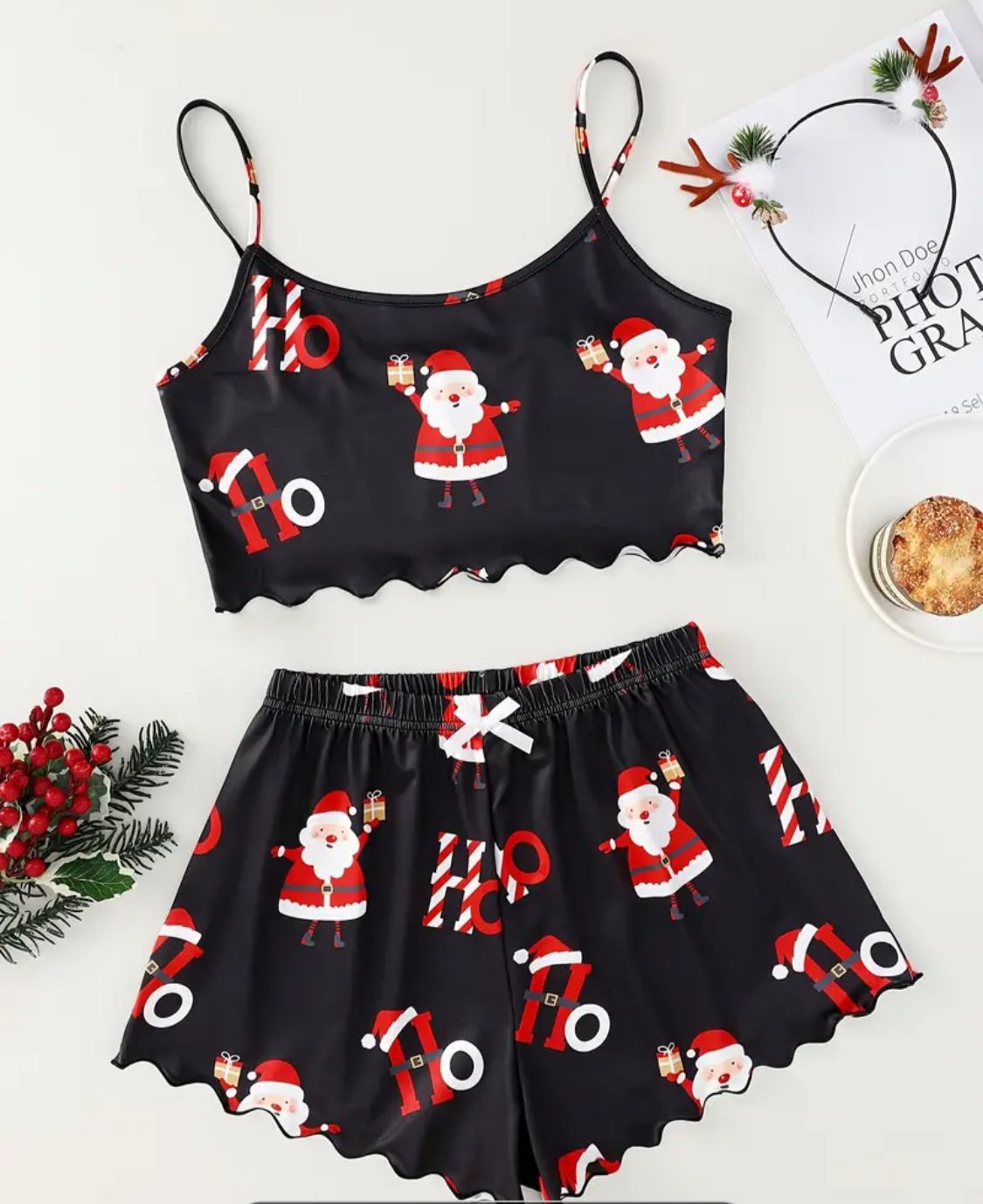 Noel Baba Baskılı Pijama Takımı