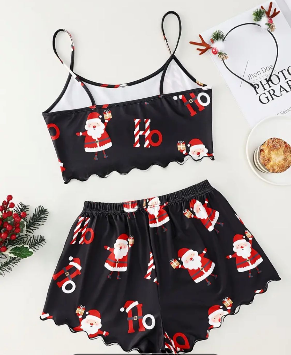 Noel Baba Baskılı Pijama Takımı