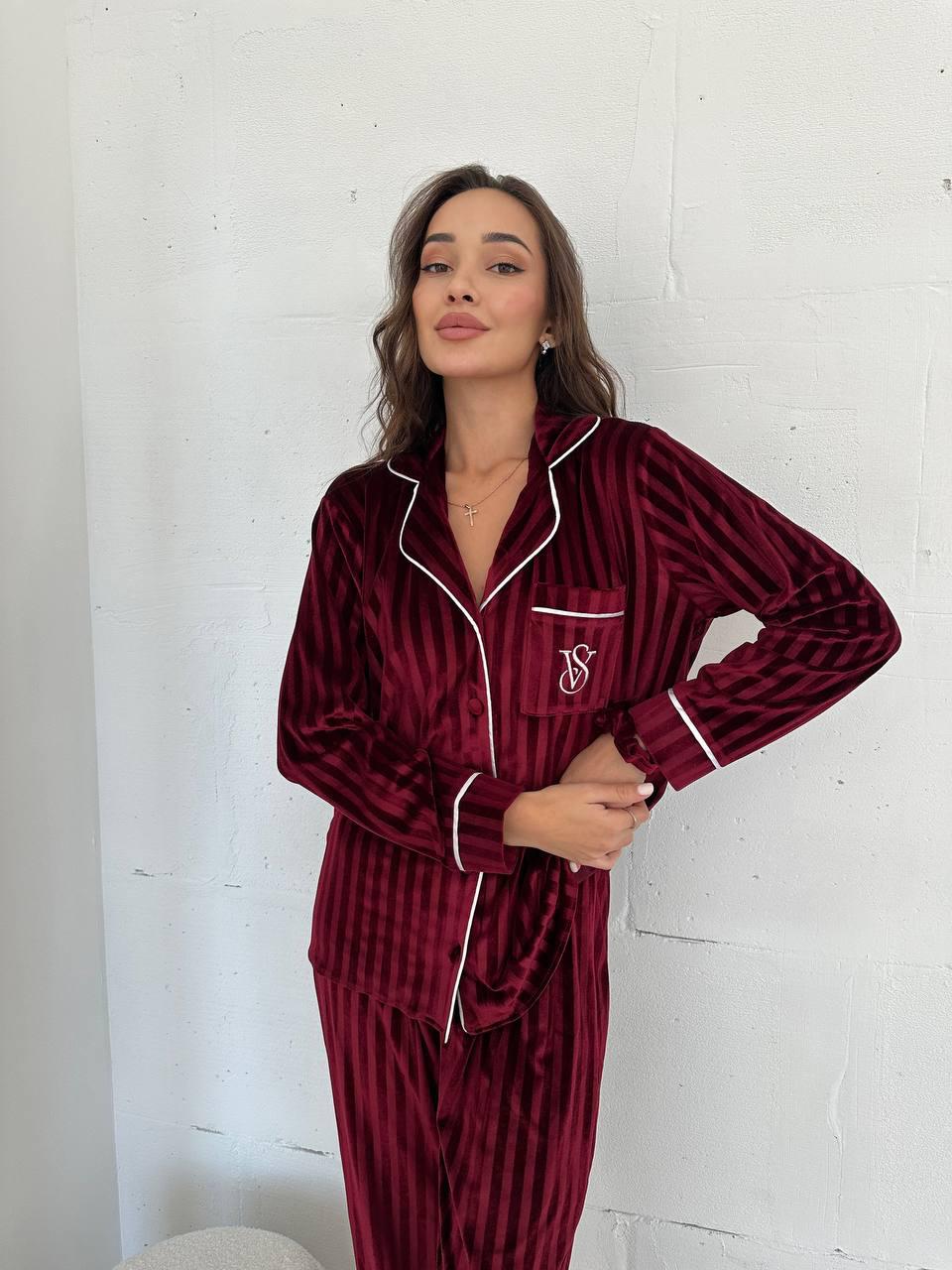 KADİFE BORDO  PİJAMA TAKIMI